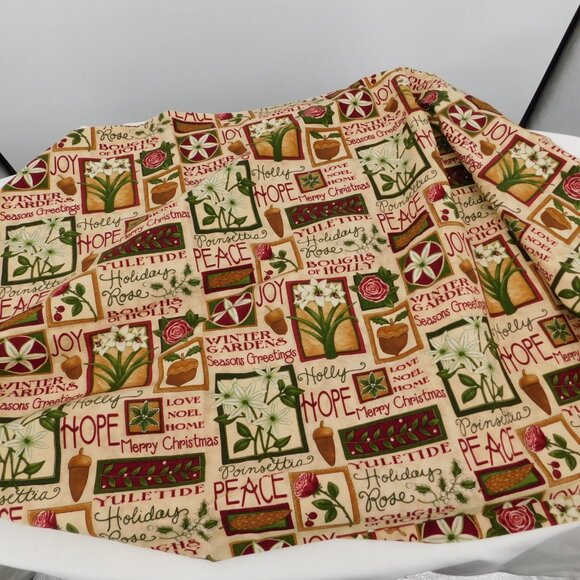 Debbie Mumm for SSI Holiday Christmas Fabric Winter Gardens Floral Words 3ydsx42 - Picture 4 of 6